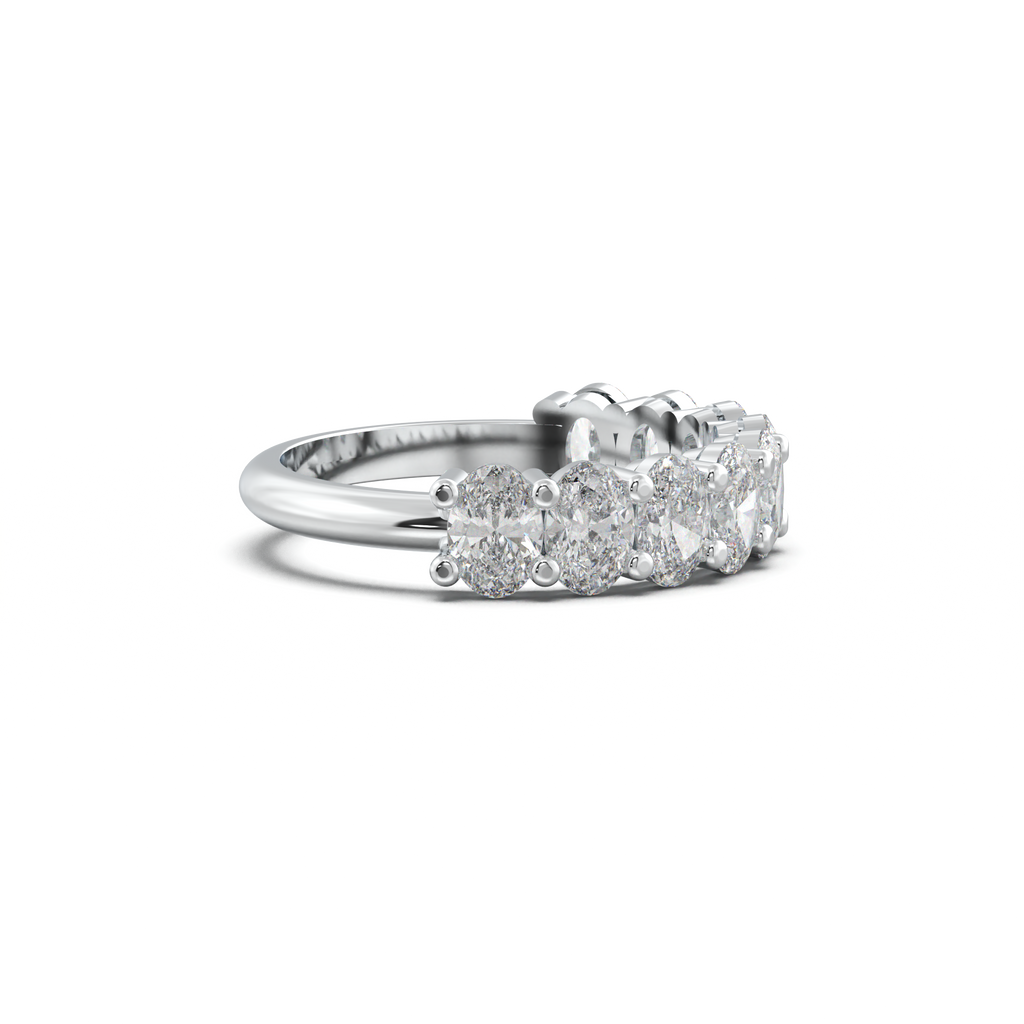 Nine-Oval Half-Eternity Wedding Band