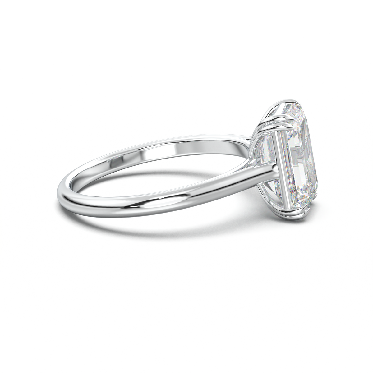 Emerald Solitaire Engagement Ring