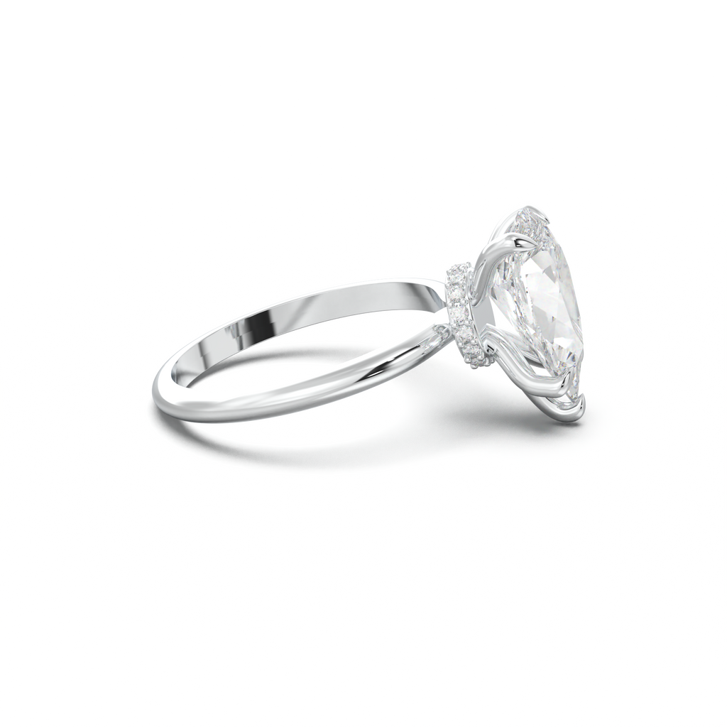 Pear Hidden Halo Engagement Ring