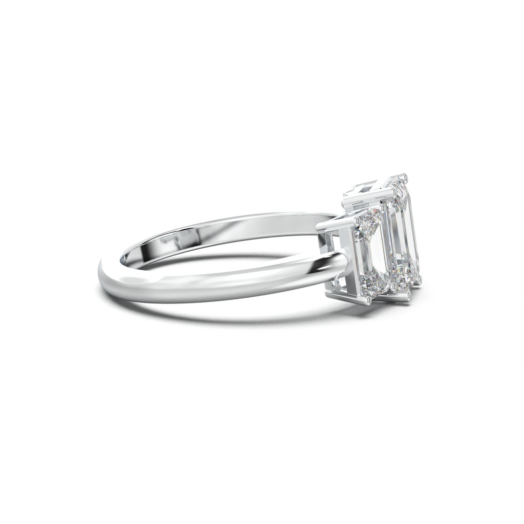 Emerald Three-Stone Engagement Ring