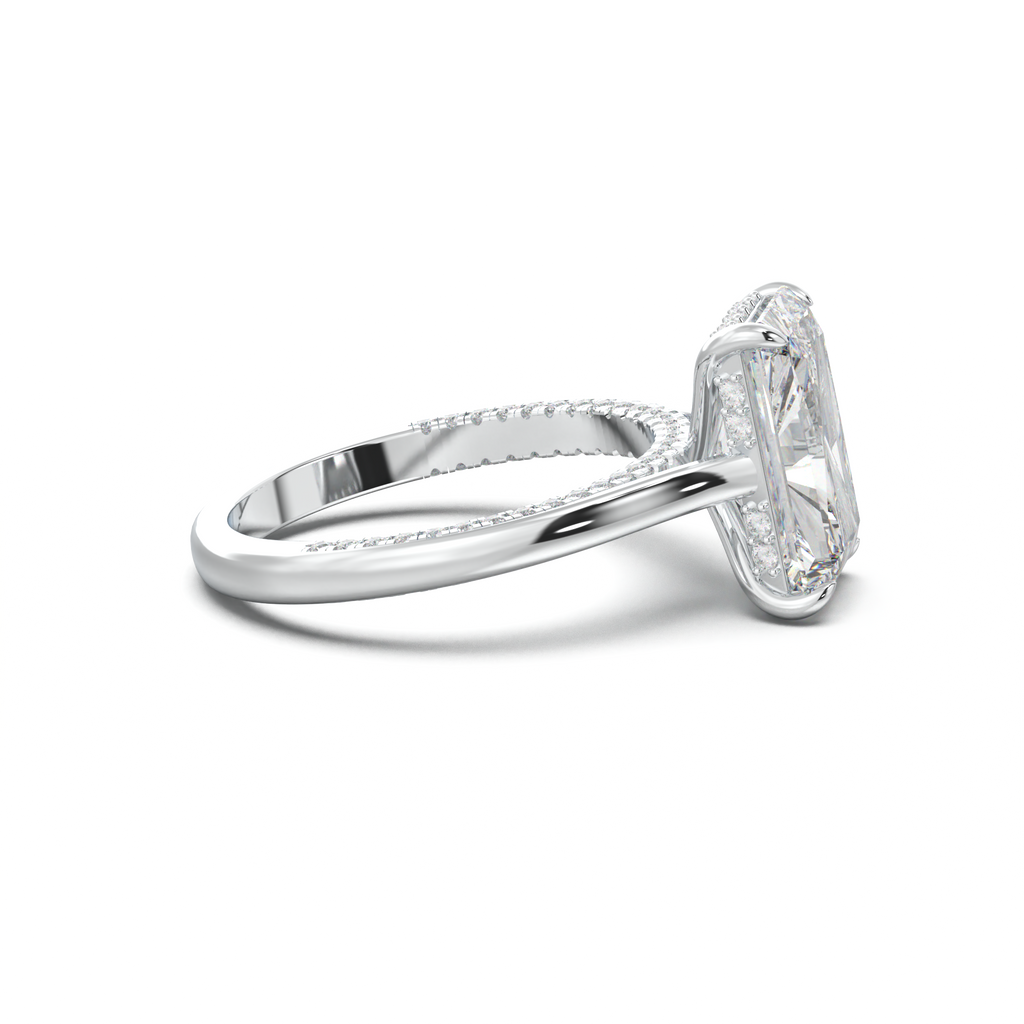 Radiant Pavé Hidden Halo Engagement Ring