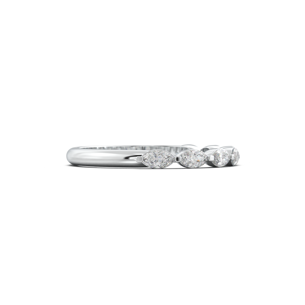 East-West Marquise Half-Eternity Wedding Band