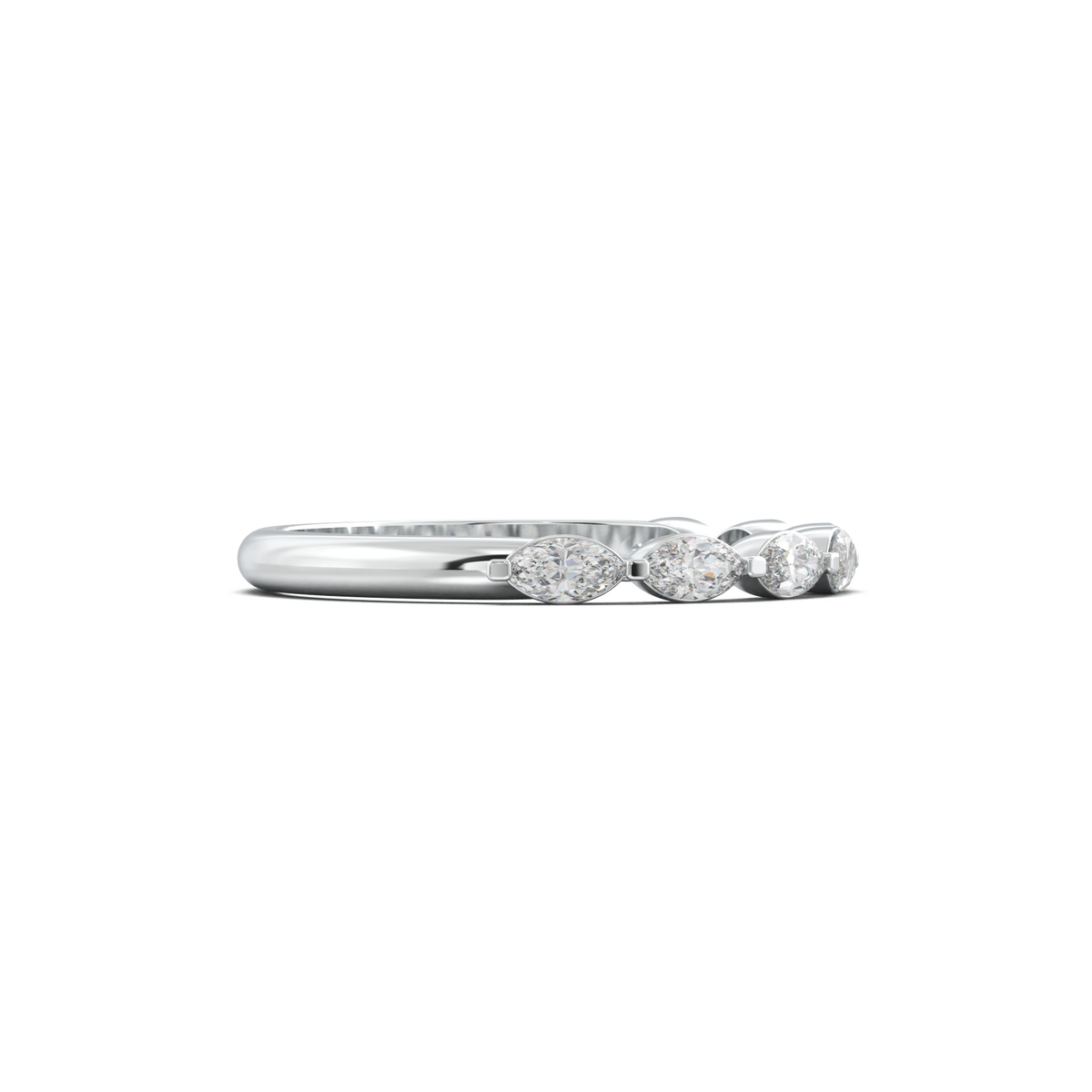 East-West Marquise Half-Eternity Wedding Band