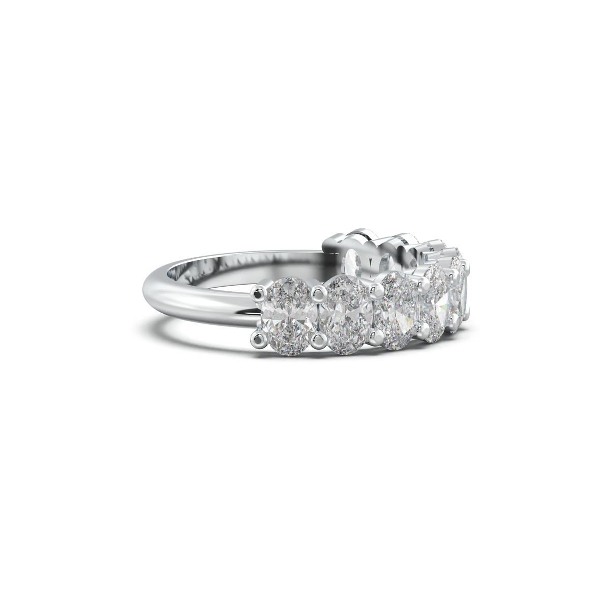 Nine-Oval Half-Eternity Wedding Band