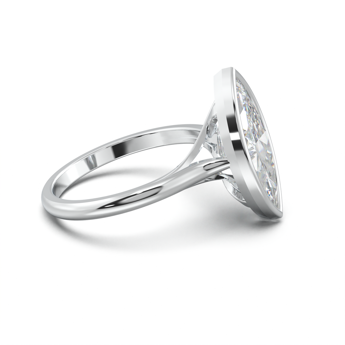 Marquise Bezel Solitaire Engagement Ring