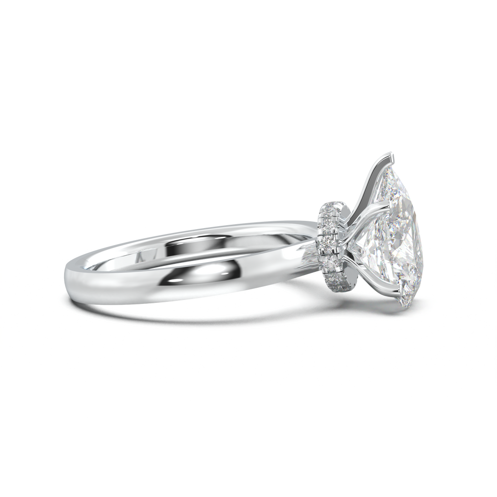Round Hidden Halo Engagement Ring