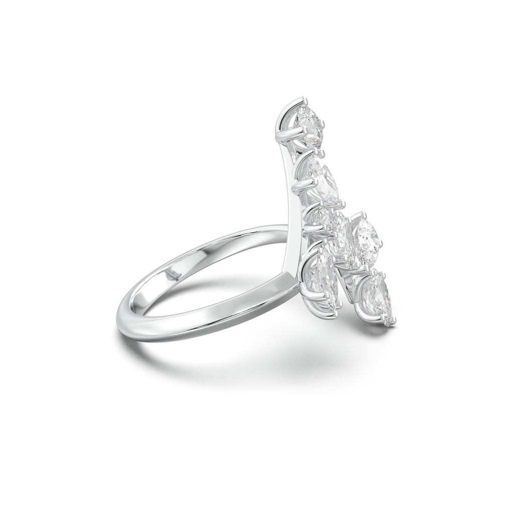 Asymmetric Mixed-Shape Diamond & Peridot Ring