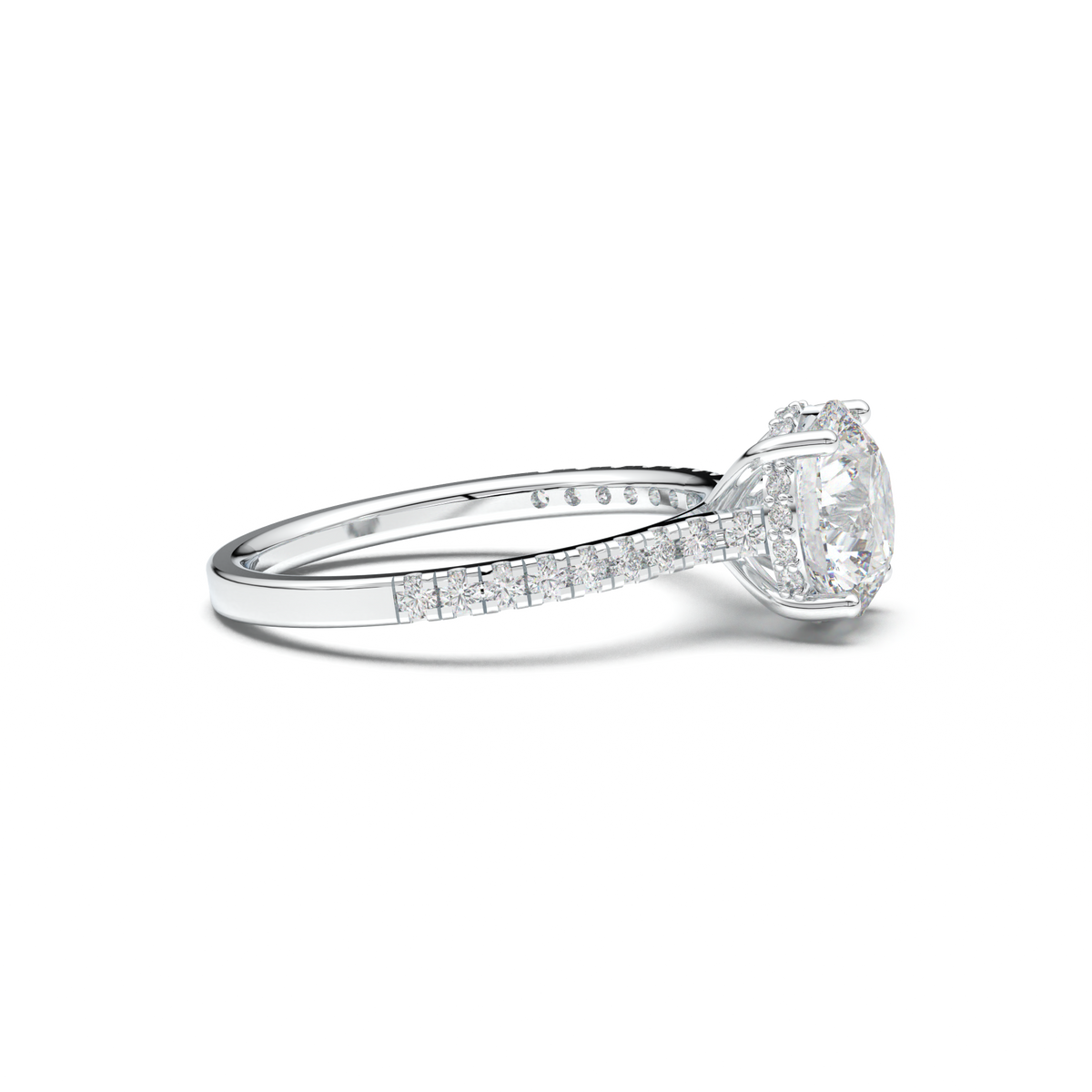 Round Pavé Engagement Ring