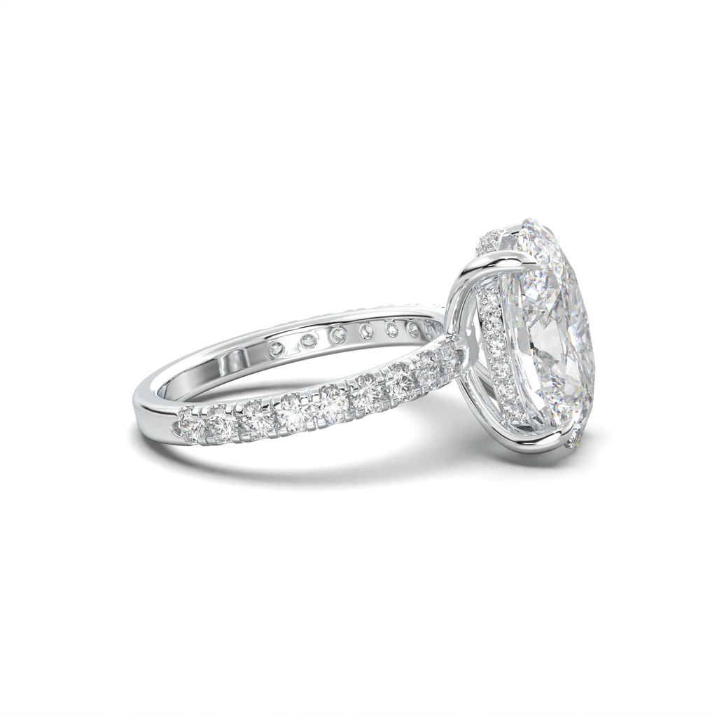 Oval Pavé Hidden Halo Engagement Ring