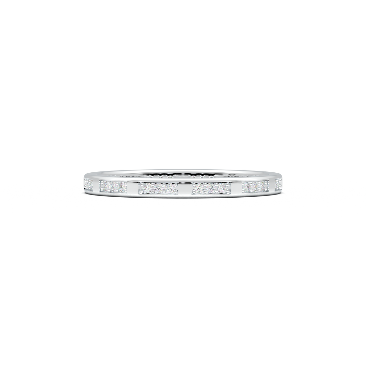Geometric Round Diamond Wedding Band