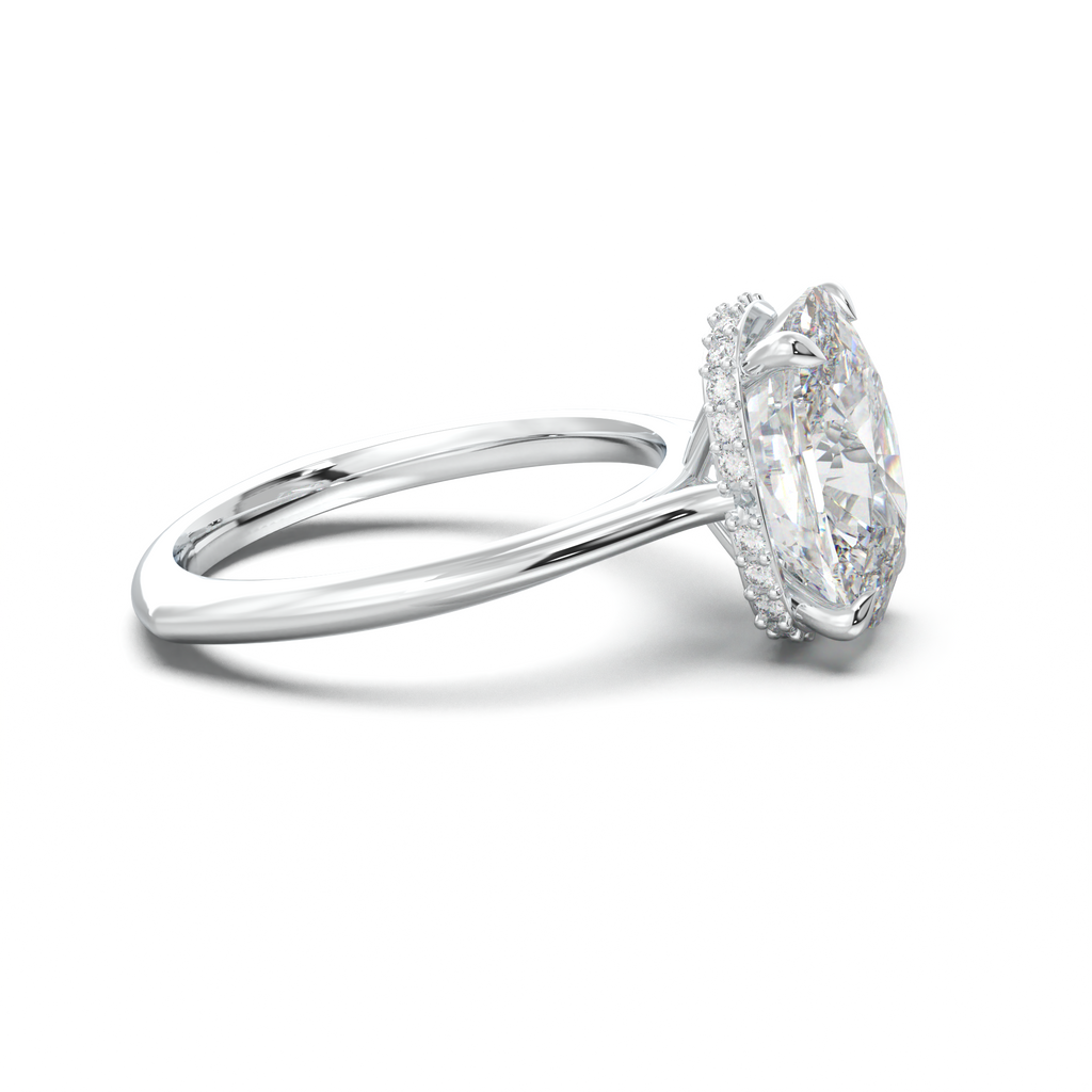Cushion Hidden Halo Engagement Ring