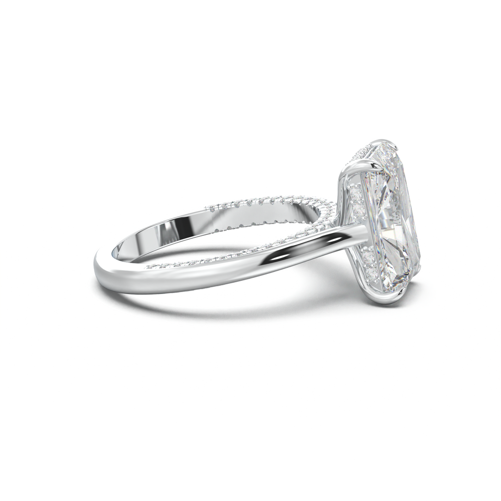 Radiant Pavé Hidden Halo Engagement Ring
