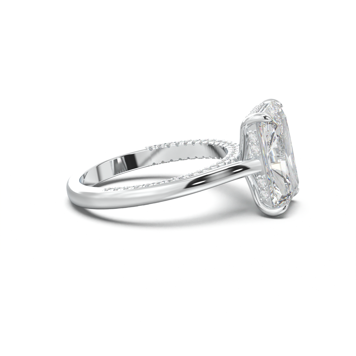Radiant Pavé Hidden Halo Engagement Ring