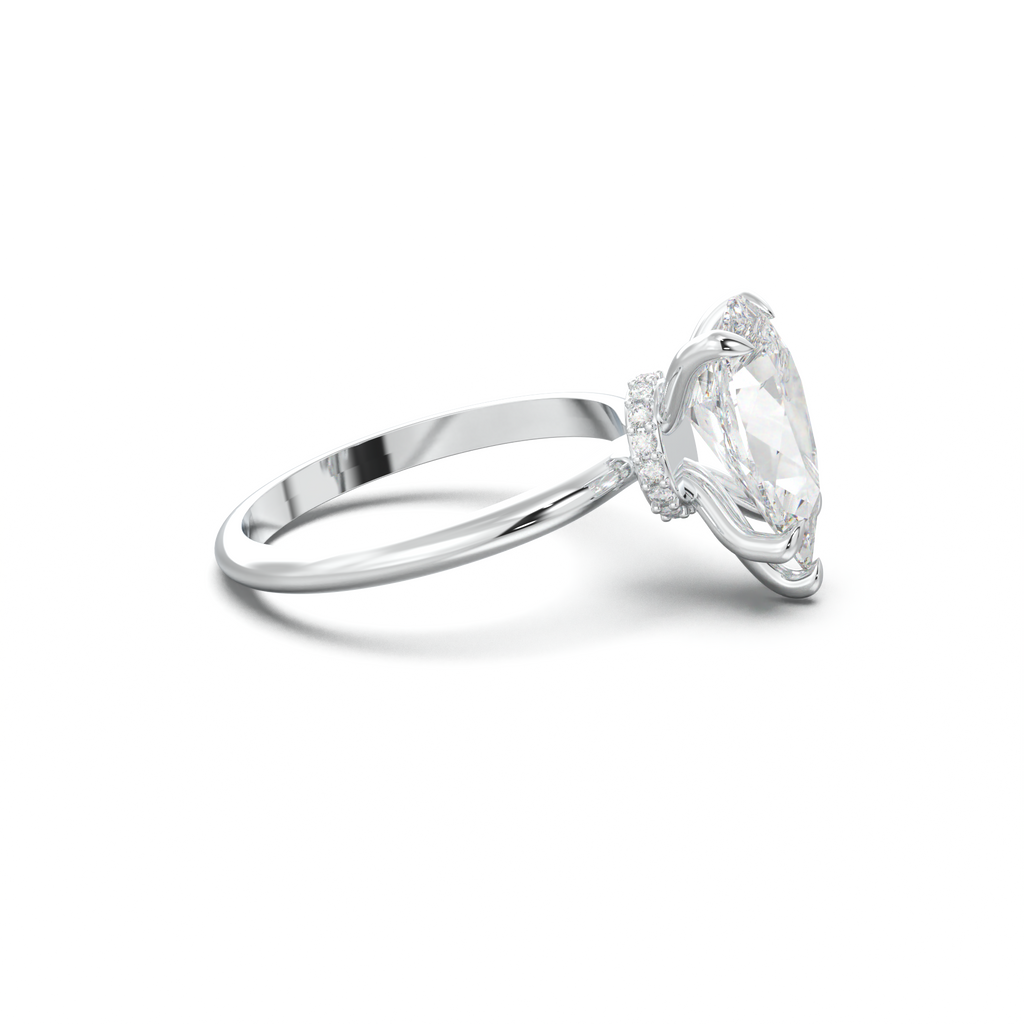 Pear Hidden Halo Engagement Ring