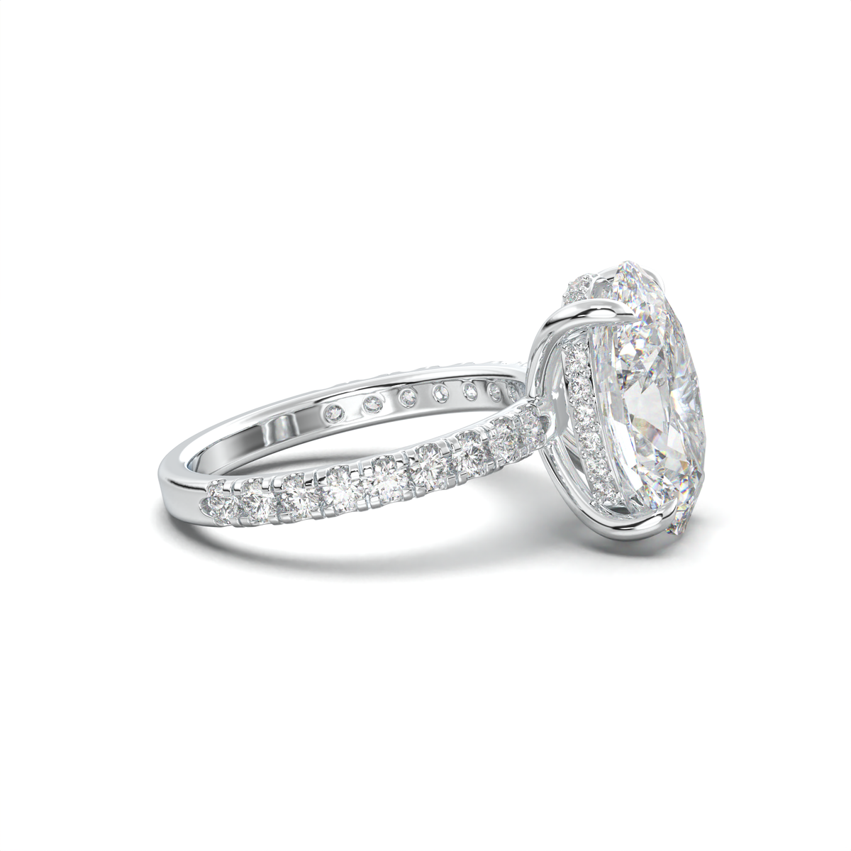 Oval Pavé Hidden Halo Engagement Ring