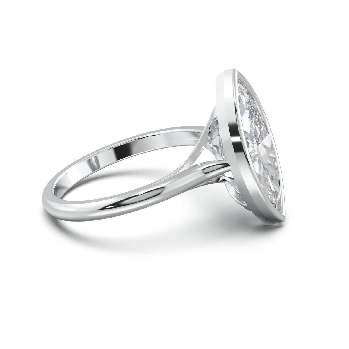 Marquise Bezel Solitaire Engagement Ring