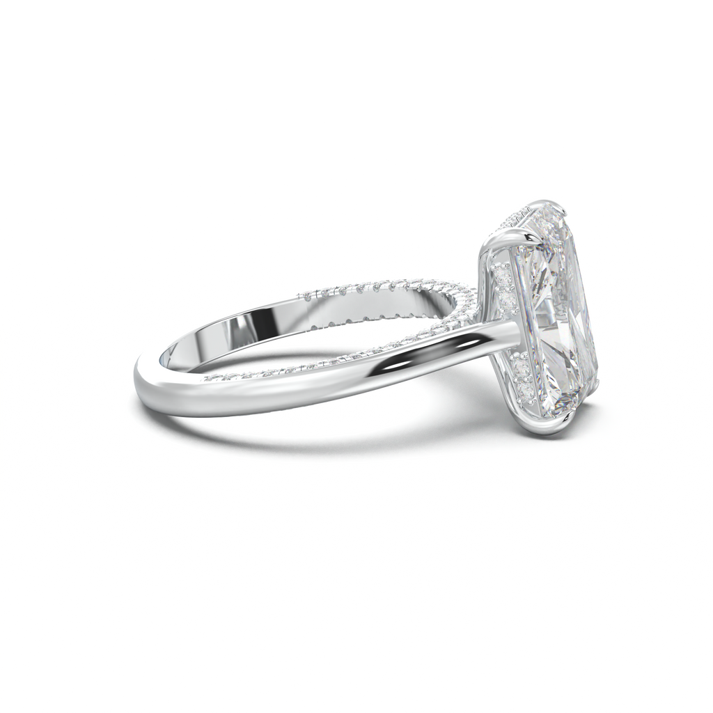 Radiant Pavé Hidden Halo Engagement Ring