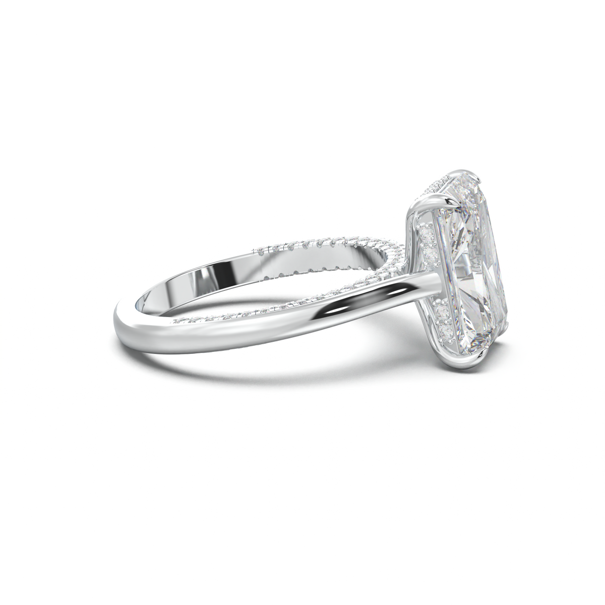 Radiant Pavé Hidden Halo Engagement Ring