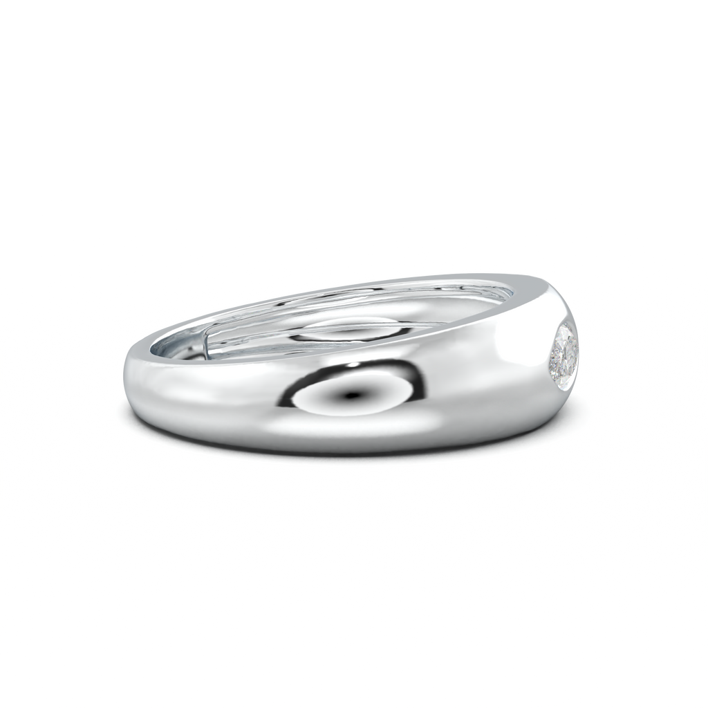 Flush-Set Marquise Men's Band