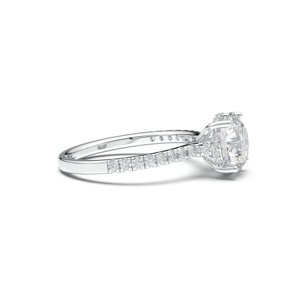 Round Pavé Engagement Ring