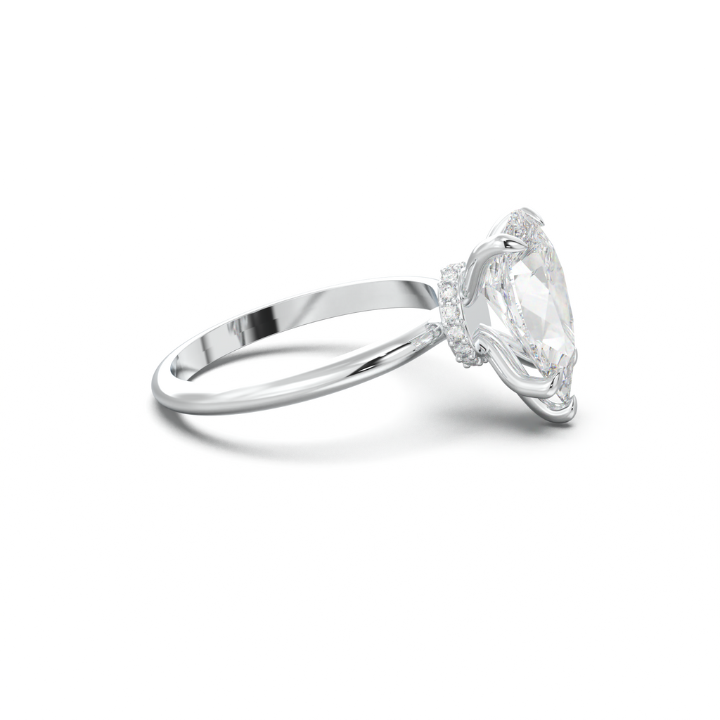 Pear Hidden Halo Engagement Ring