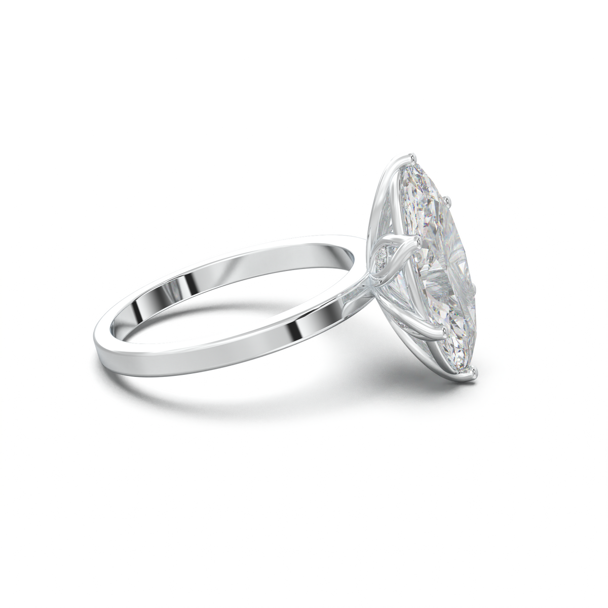 Oval Diamond-Accent Gallery Engagement Ring