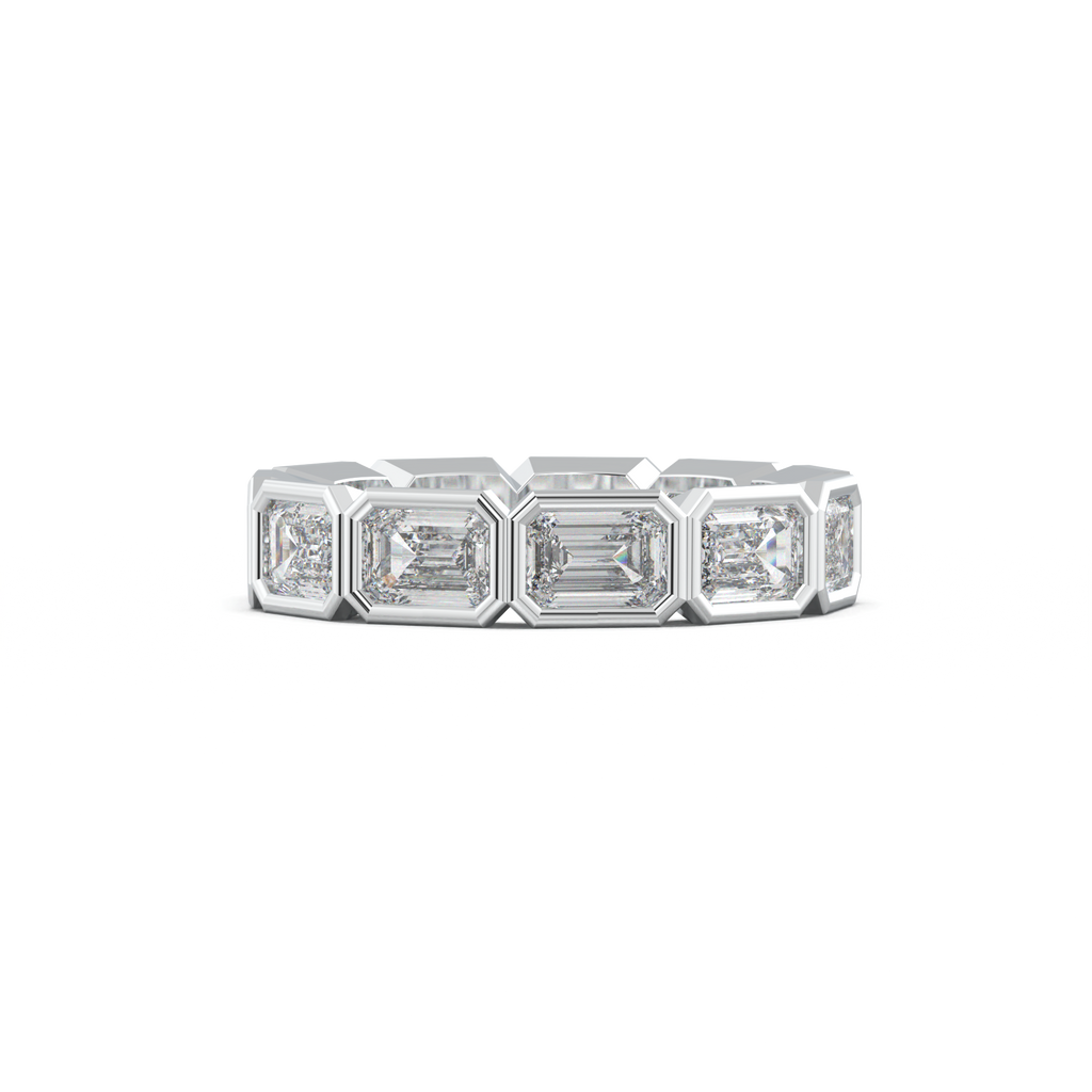 Emerald-Cut Bezel-Style Eternity Wedding Band