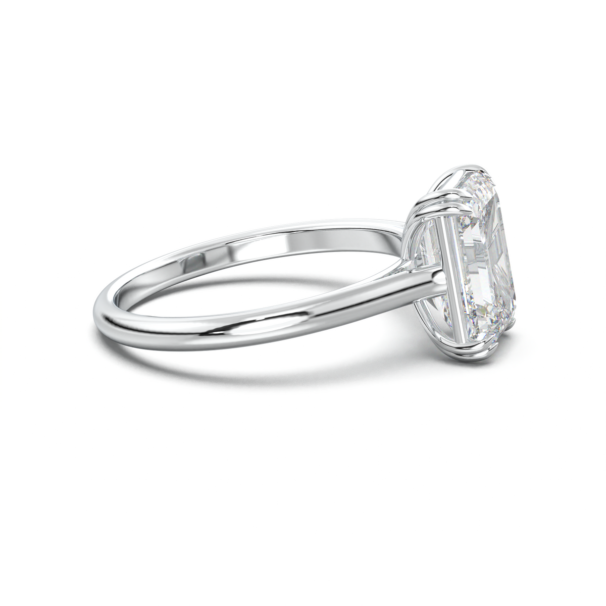 Emerald Solitaire Engagement Ring