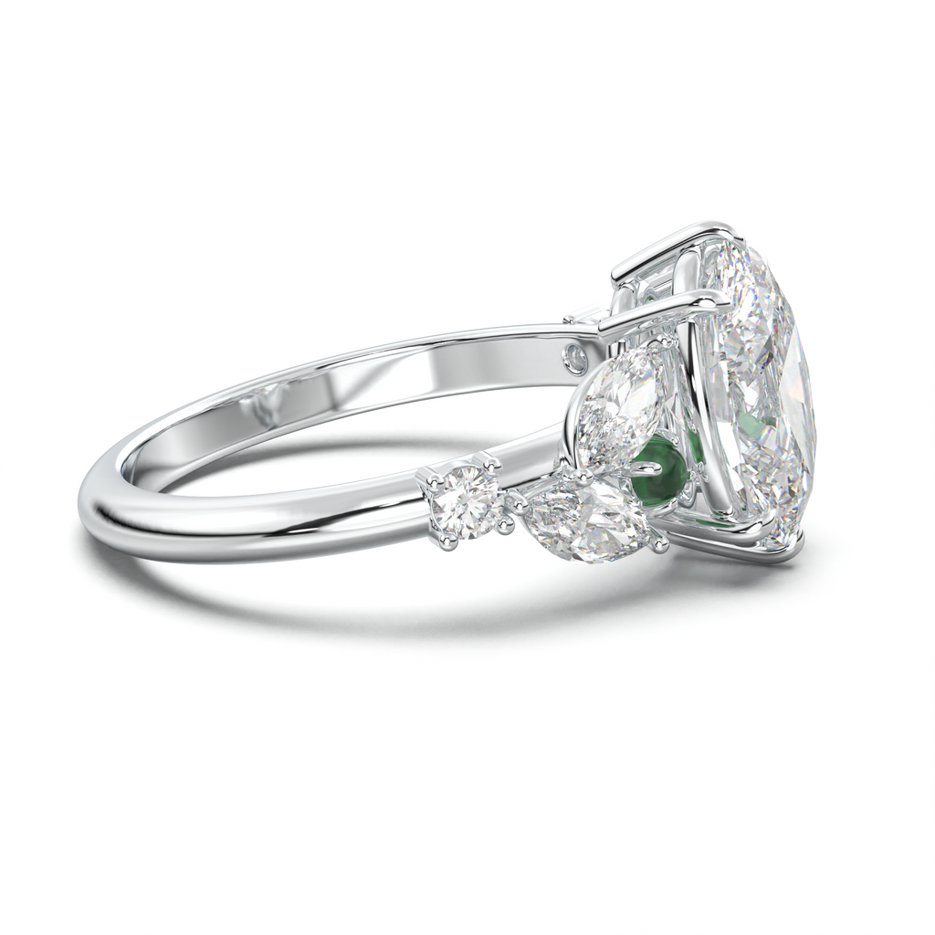 Oval Marquise-Accent Engagement Ring