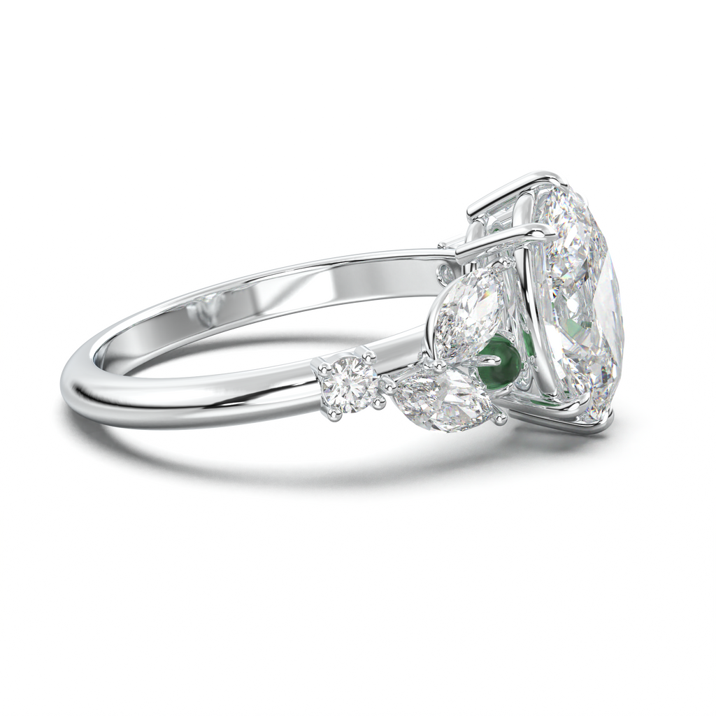 Oval Marquise-Accent Engagement Ring