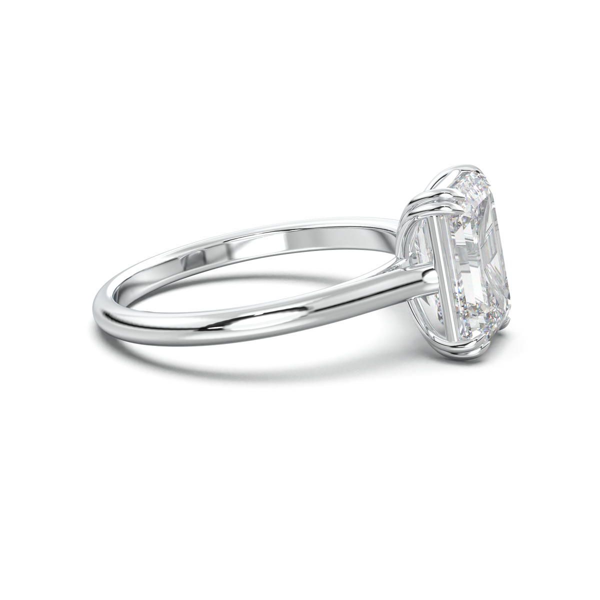 Emerald Solitaire Engagement Ring