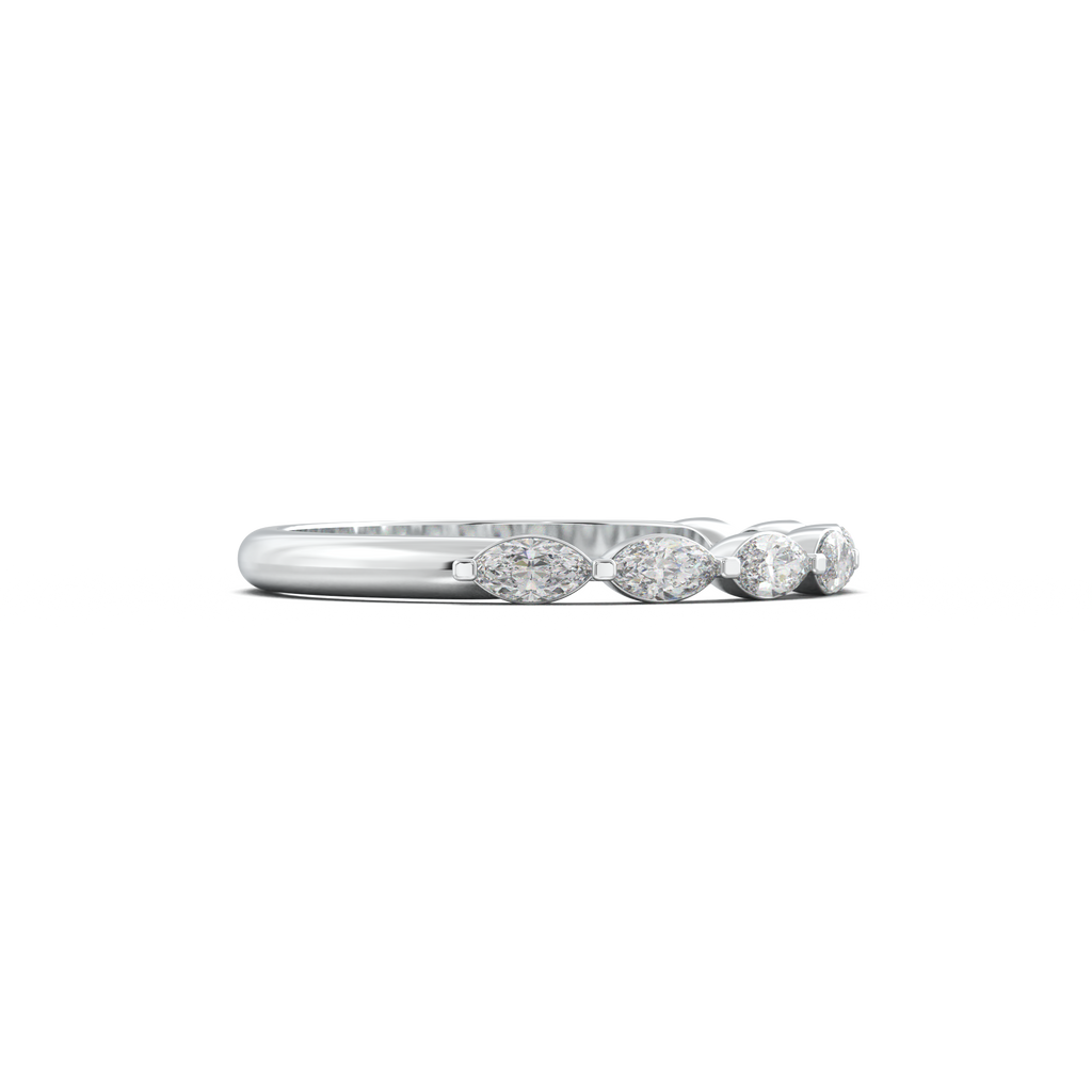 East-West Marquise Half-Eternity Wedding Band