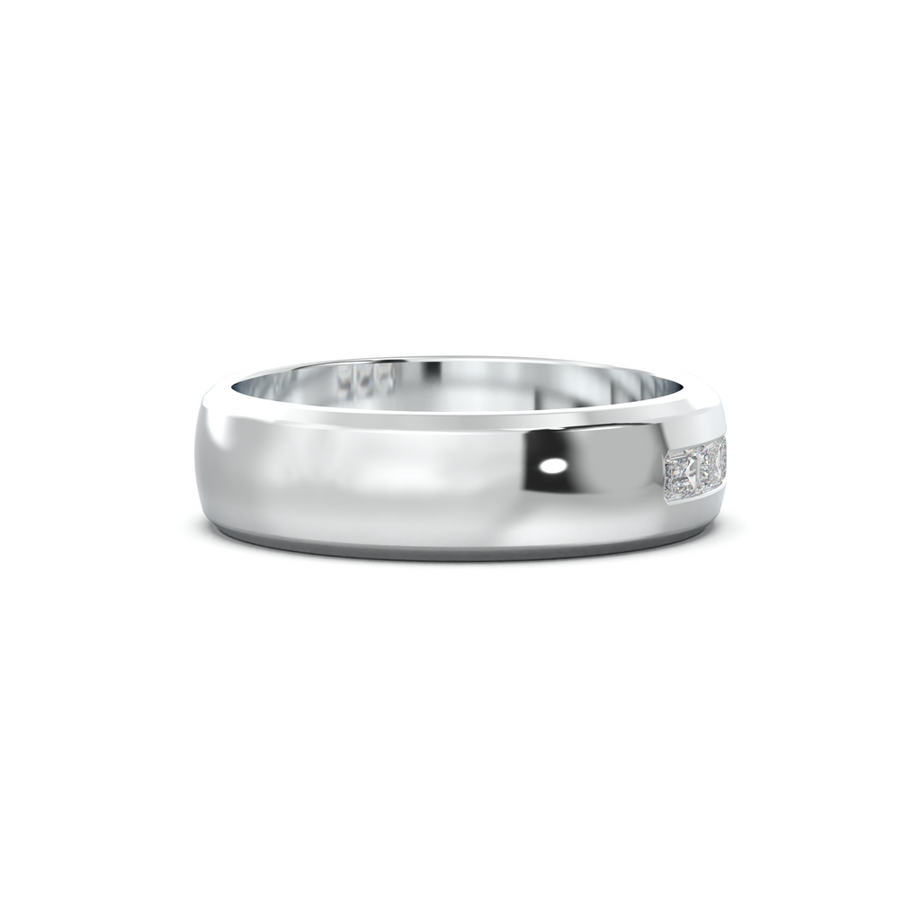 Three-Emerald Inlay Men's Band