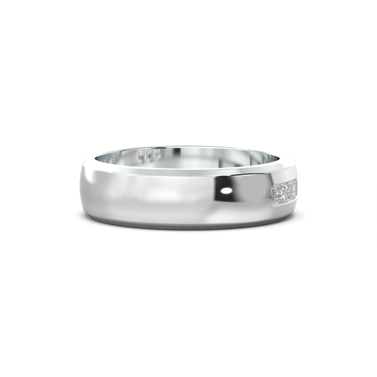 Three-Emerald Inlay Men's Band