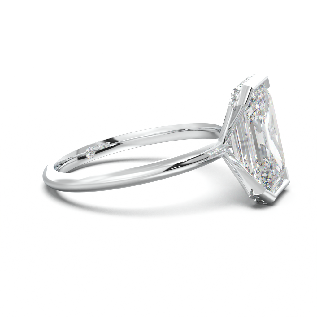 Emerald Hidden Halo Engagement Ring