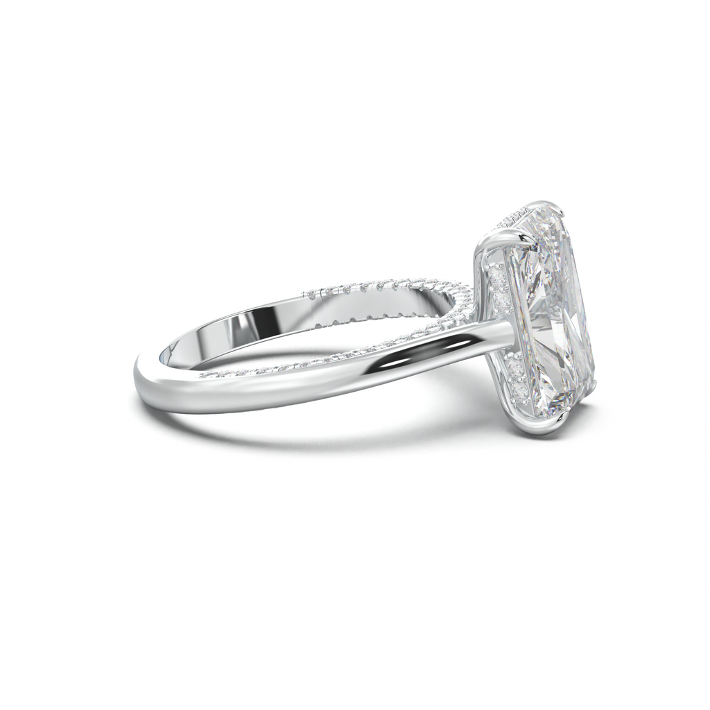 Radiant Pavé Hidden Halo Engagement Ring