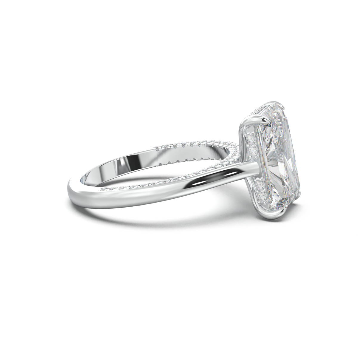 Radiant Pavé Hidden Halo Engagement Ring