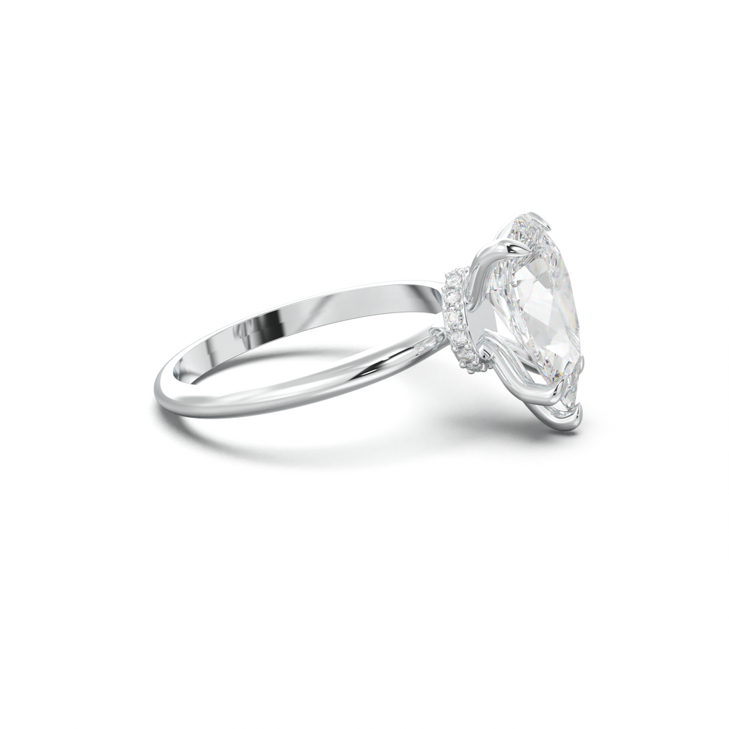 Pear Hidden Halo Engagement Ring