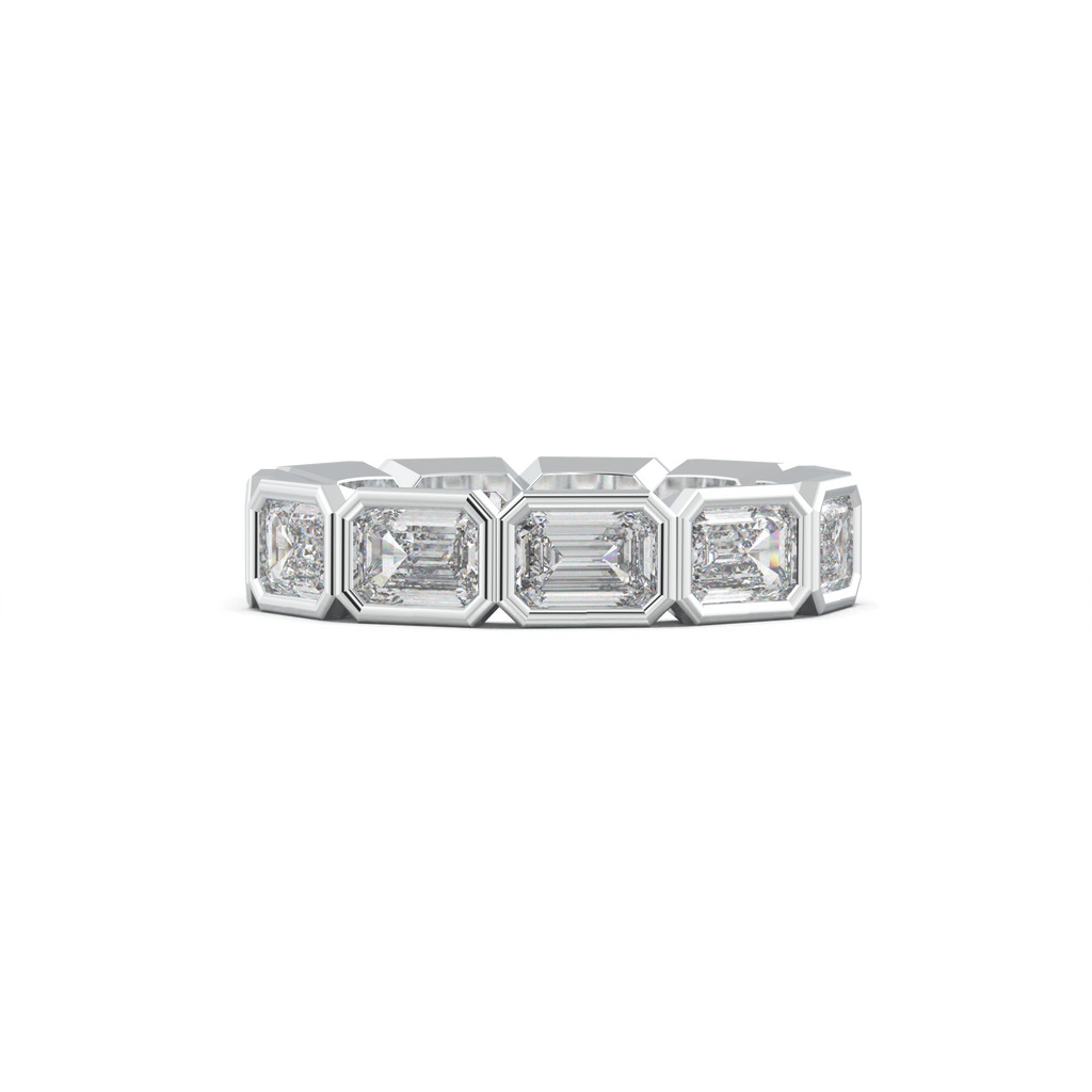 Emerald-Cut Bezel-Style Eternity Wedding Band