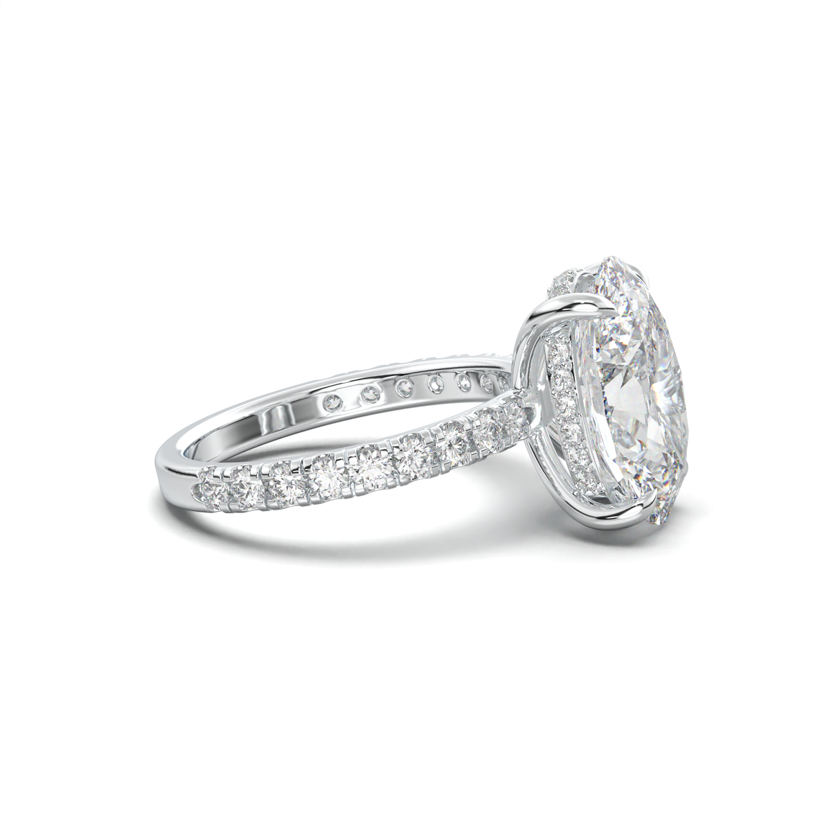 Oval Pavé Hidden Halo Engagement Ring