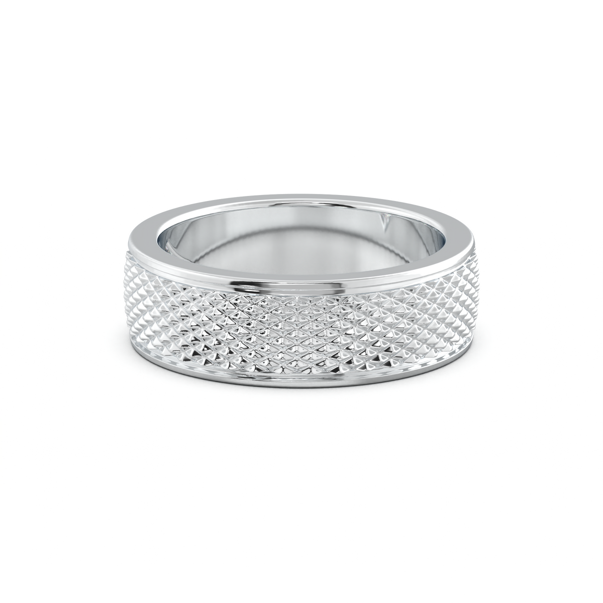 Diamond-Cut Textured Men's Wedding Band