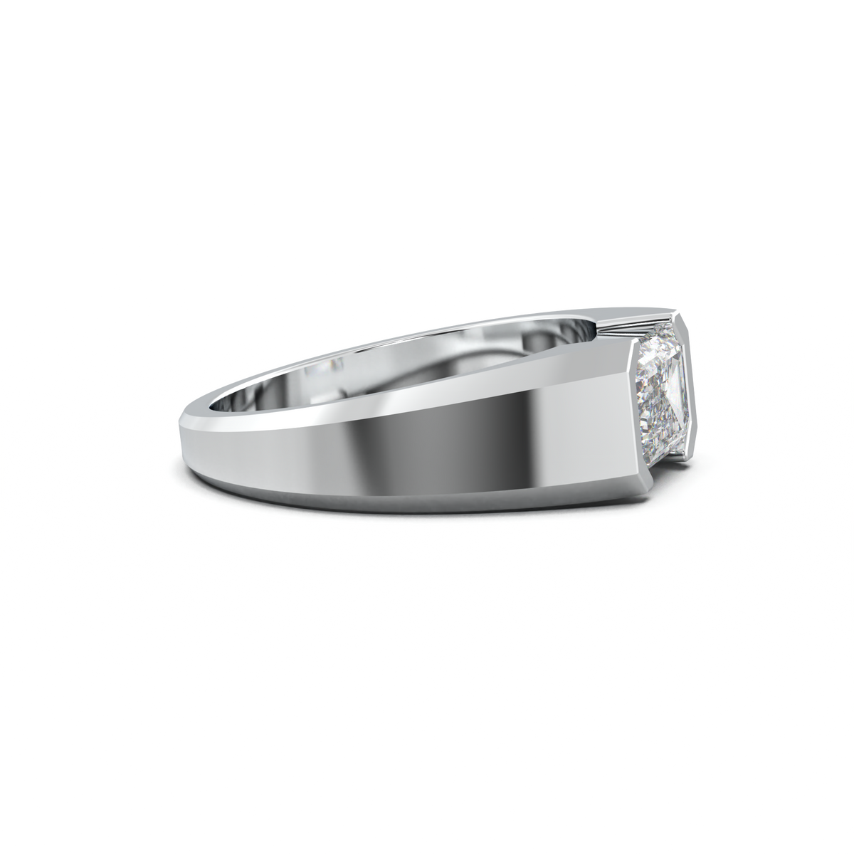 East-West Emerald Men's Ring