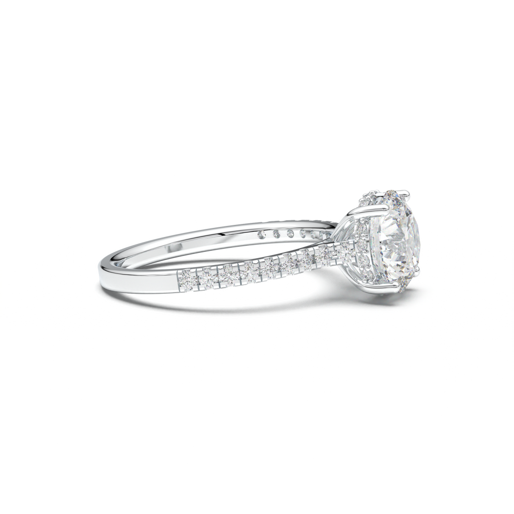 Round Pavé Engagement Ring