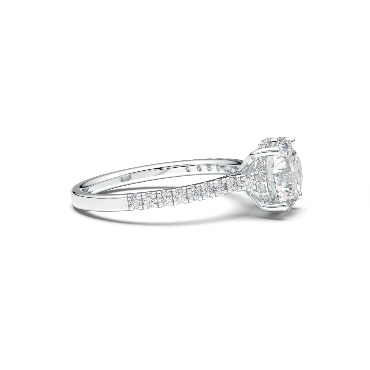 Round Pavé Engagement Ring