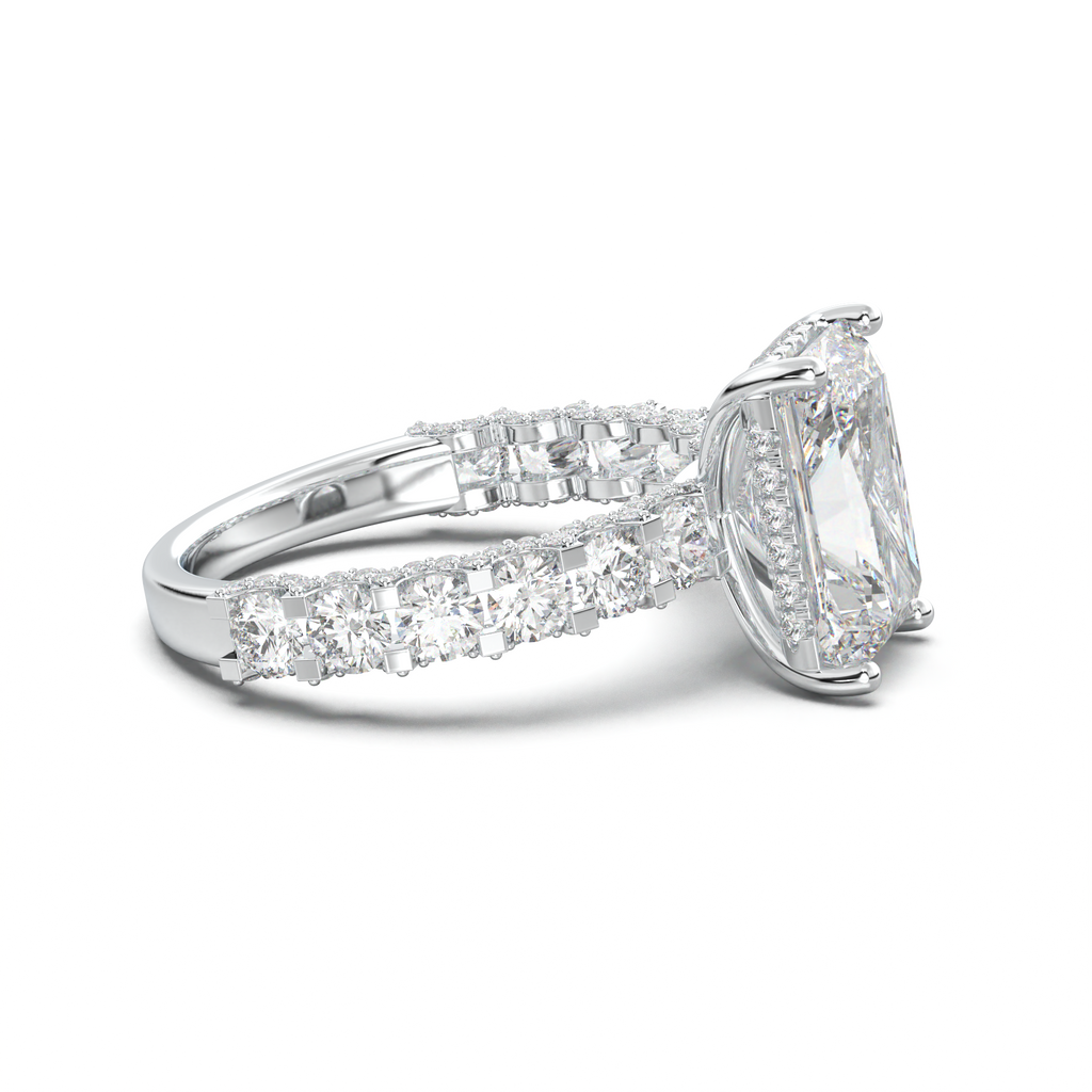 Radiant Diamond Band Engagement Ring