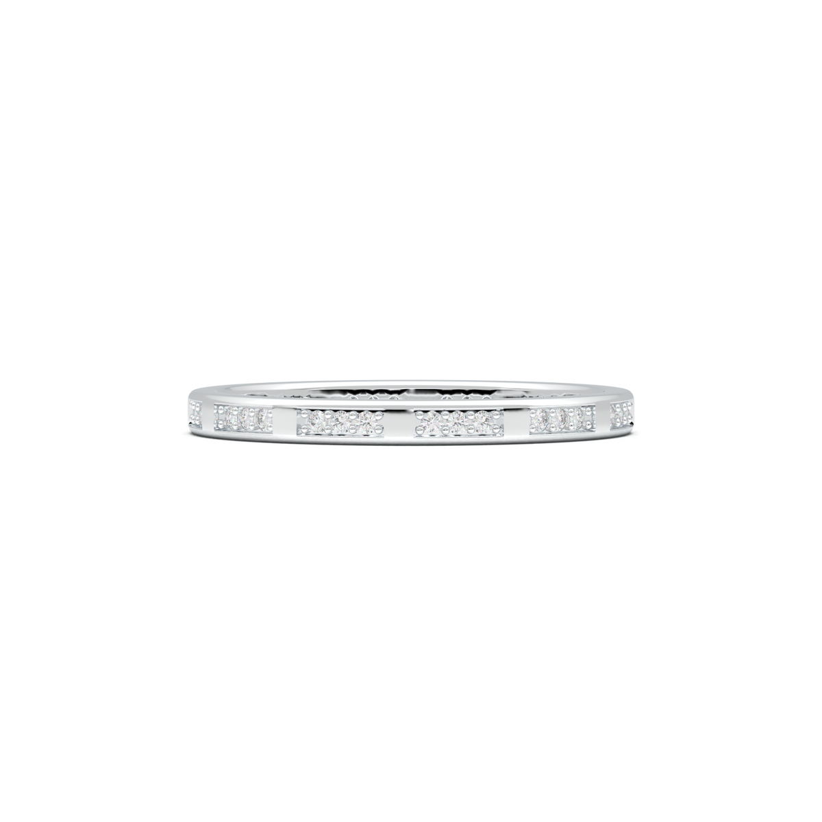 Geometric Round Diamond Wedding Band