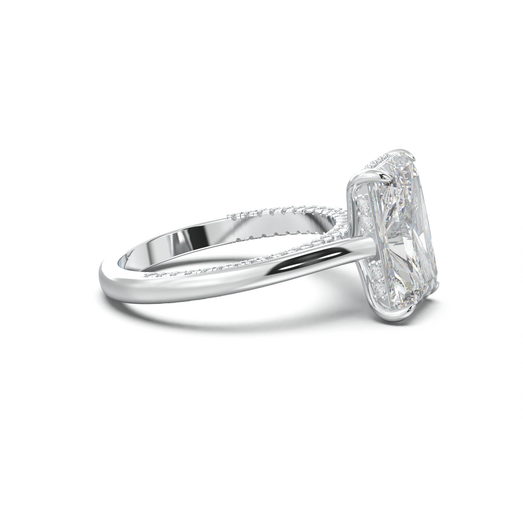 Radiant Pavé Hidden Halo Engagement Ring
