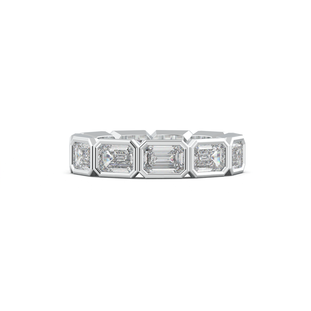 Emerald-Cut Bezel-Style Eternity Wedding Band