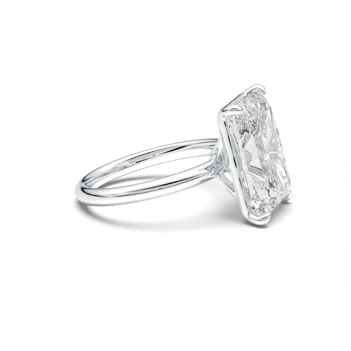 Radiant Solitaire Horseshoe Setting Engagement Ring