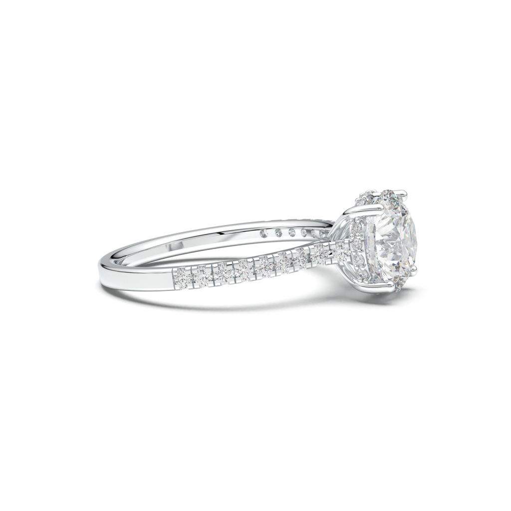 Round Pavé Engagement Ring